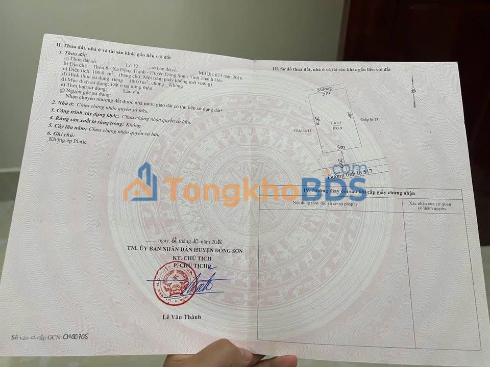 Đất Đông Thịnh Thanh Hóa 100m² 2 tỷ - Sổ đỏ chính chủ