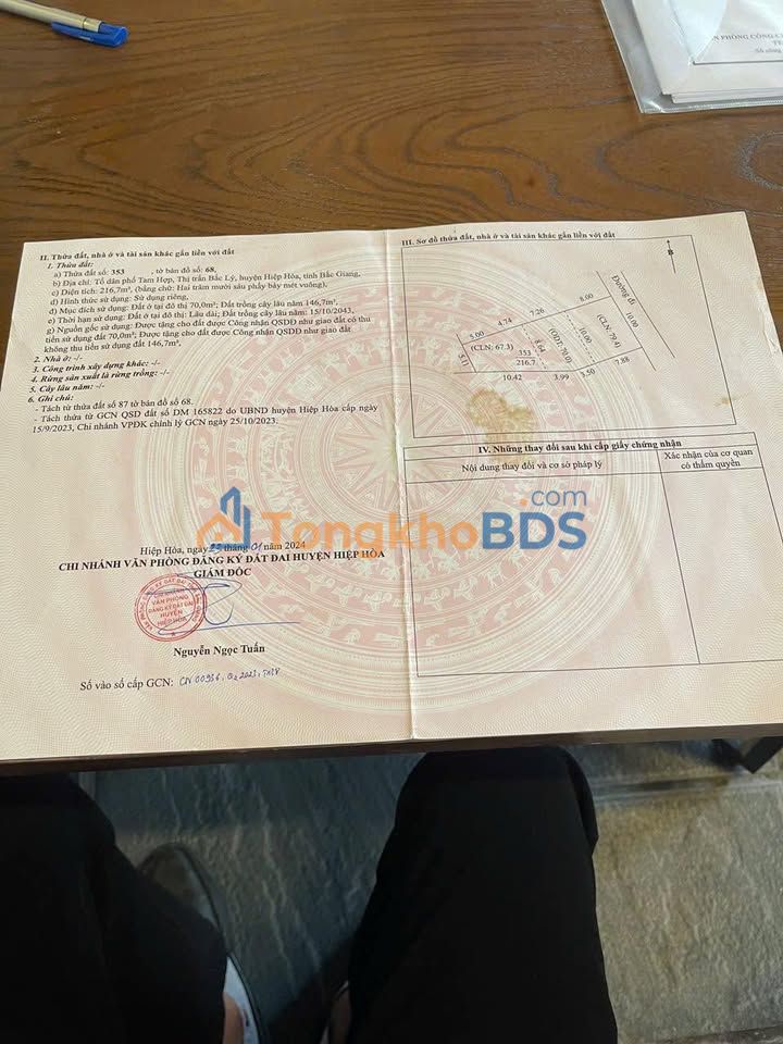 Đất nền Bắc Lý Hiệp Hòa 217m² 1.7 tỷ - Sổ đỏ chính chủ