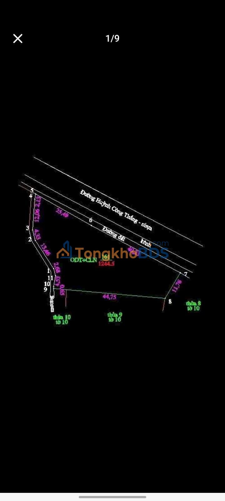 Dat nen P1 Tay Ninh 1244m2 74.64 ty - So do chinh chu