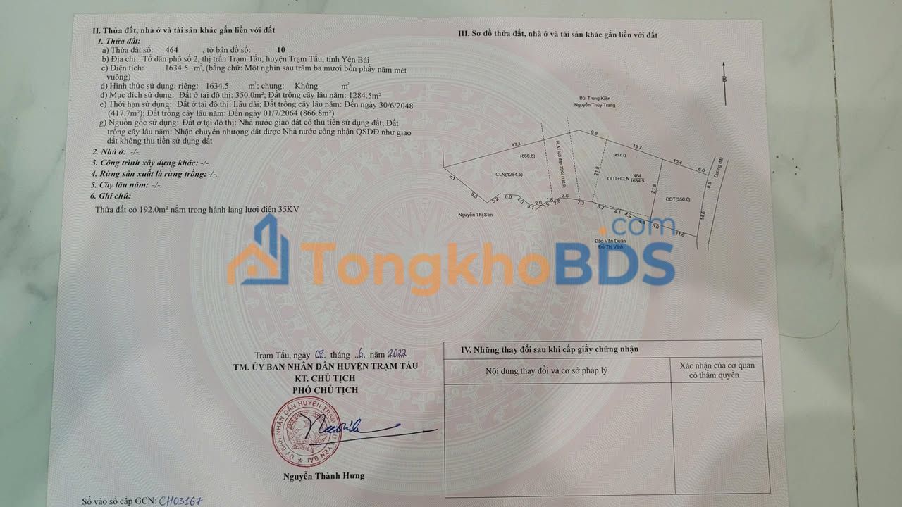 Đất nền Trạm Tấu 3.400m² giá 3,5 tỷ - Sổ đỏ chính chủ