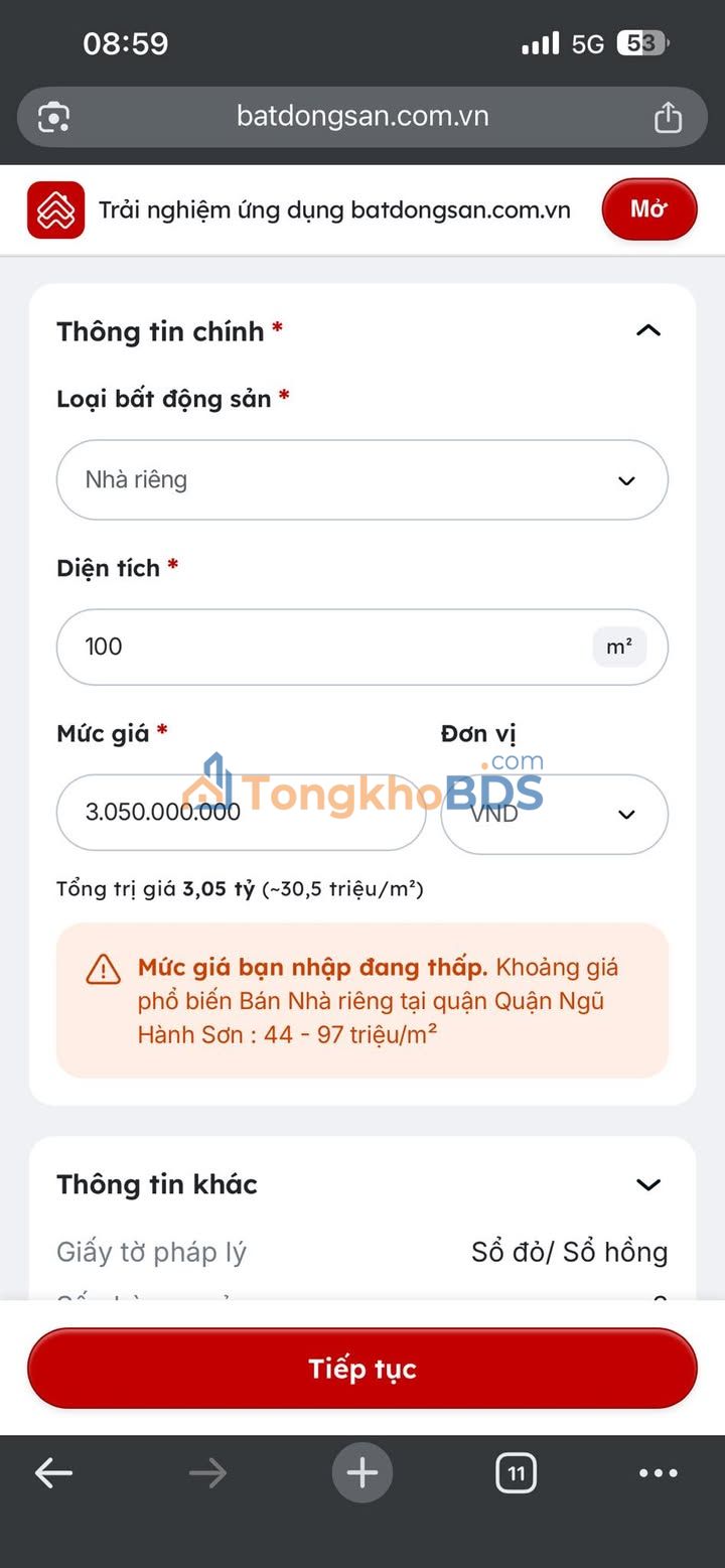 Townhouse Mai Đăng Chơn 100m² 3.05 tỷ - Đầu tư sinh lời