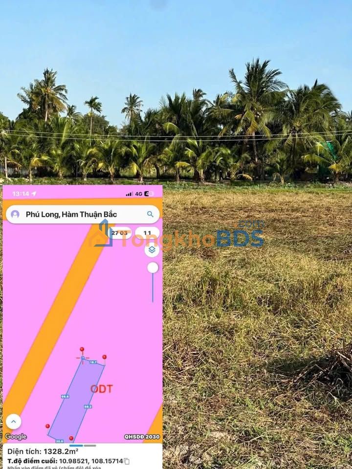 Đất nền Phong Nẫm Phan Thiết 1300m² 399 triệu - Sổ đỏ