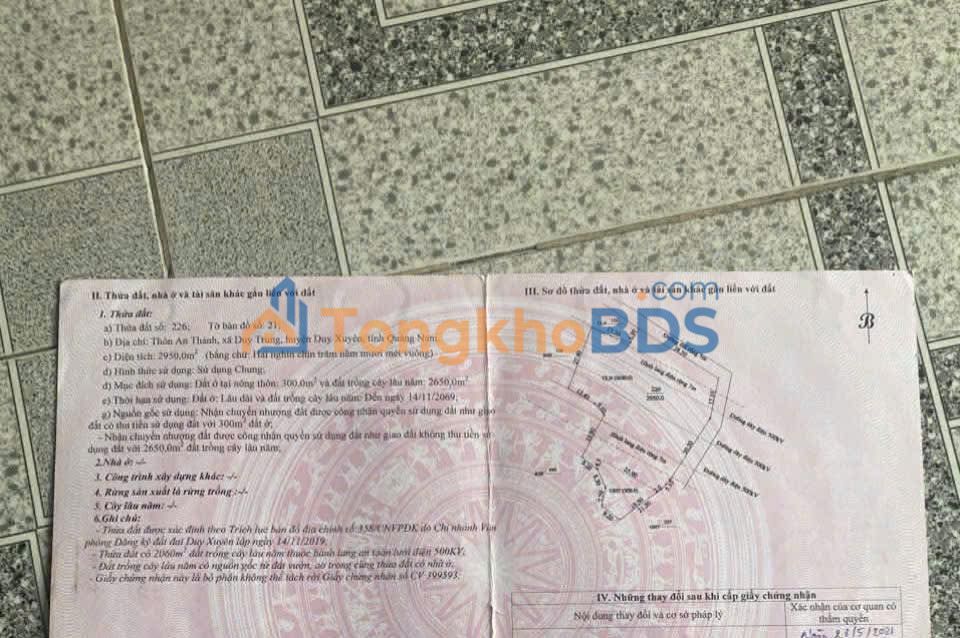 Đất Duy Trung Điện Bàn 2.950m² 900-999 triệu - Sổ đỏ