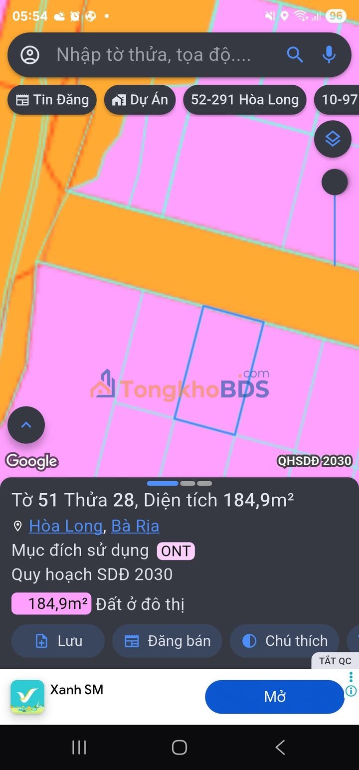 Đất nền Lan Anh 2 Bà Rịa 184m² 1.95 tỷ - Đất thổ cư 100%