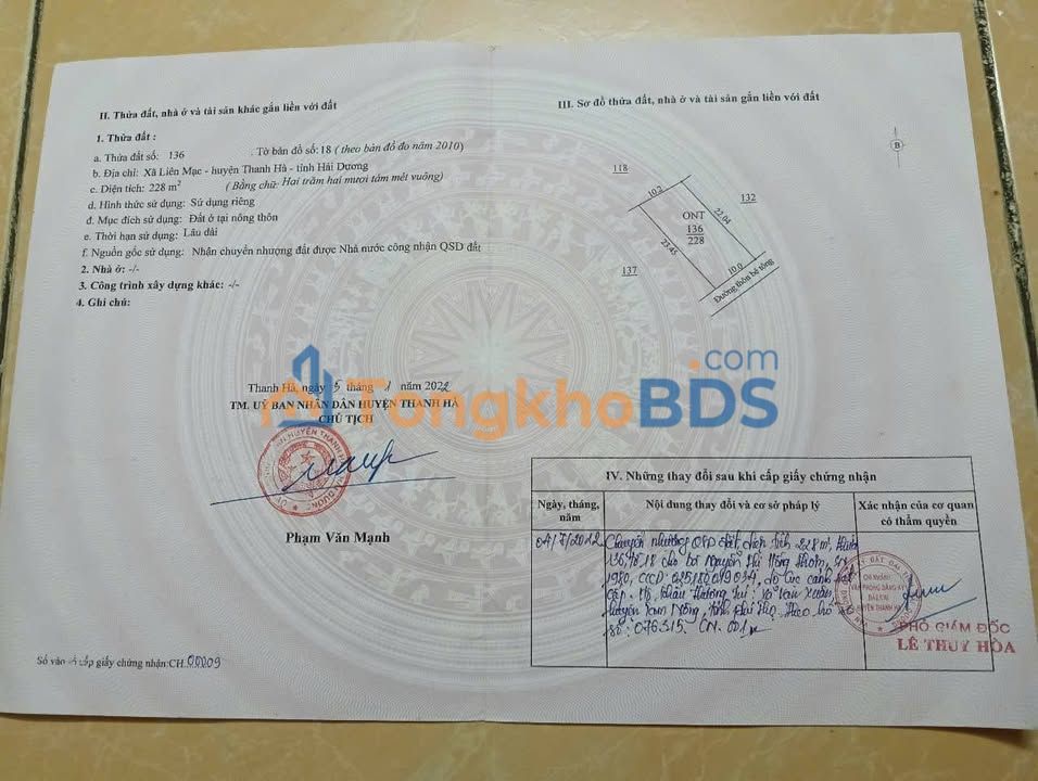 Đất nền Liên Mạc Thanh Hà 114m² 500 triệu - Sổ đỏ chính chủ