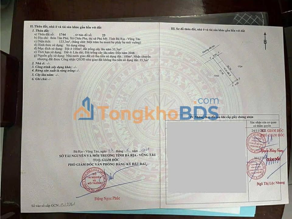 Đất nền Châu Pha Phú Mỹ 140m² 960 triệu - Sổ đỏ chính chủ