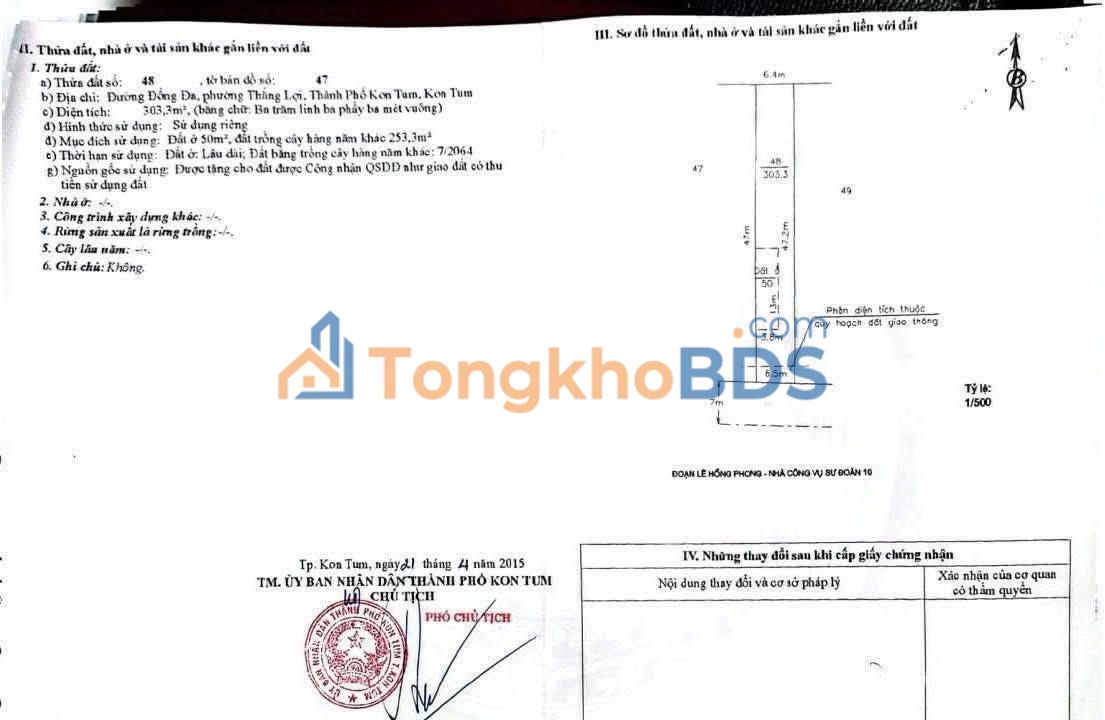 Đất nền Đống Đa Kon Tum 305m² - Vị trí đẹp