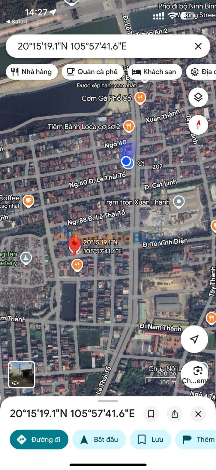 Đất nền Tô Vĩnh Diện Ninh Bình 95m² 7 tỷ - Đường ô tô