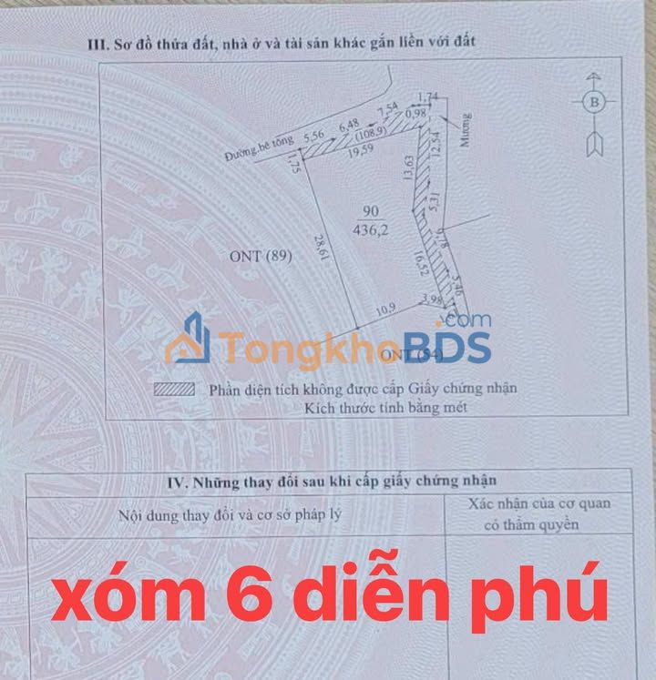 Đất nền Diễn Phú Diễn Châu 436,2m² giá 3 tỷ - Sổ đỏ chính chủ