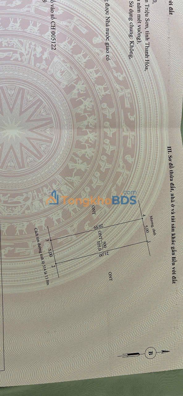 Đất Minh Sơn Triệu Sơn 105m² 1.8 tỷ - Sổ đỏ chính chủ