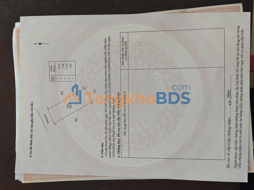 Đất nền Tịnh Hà 102m² 290 triệu - Đường ôtô