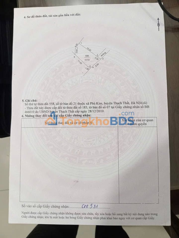 Đất thổ cư Phú Kim Thạch Thất 117m² dưới 2 tỷ - Sổ đỏ chính chủ