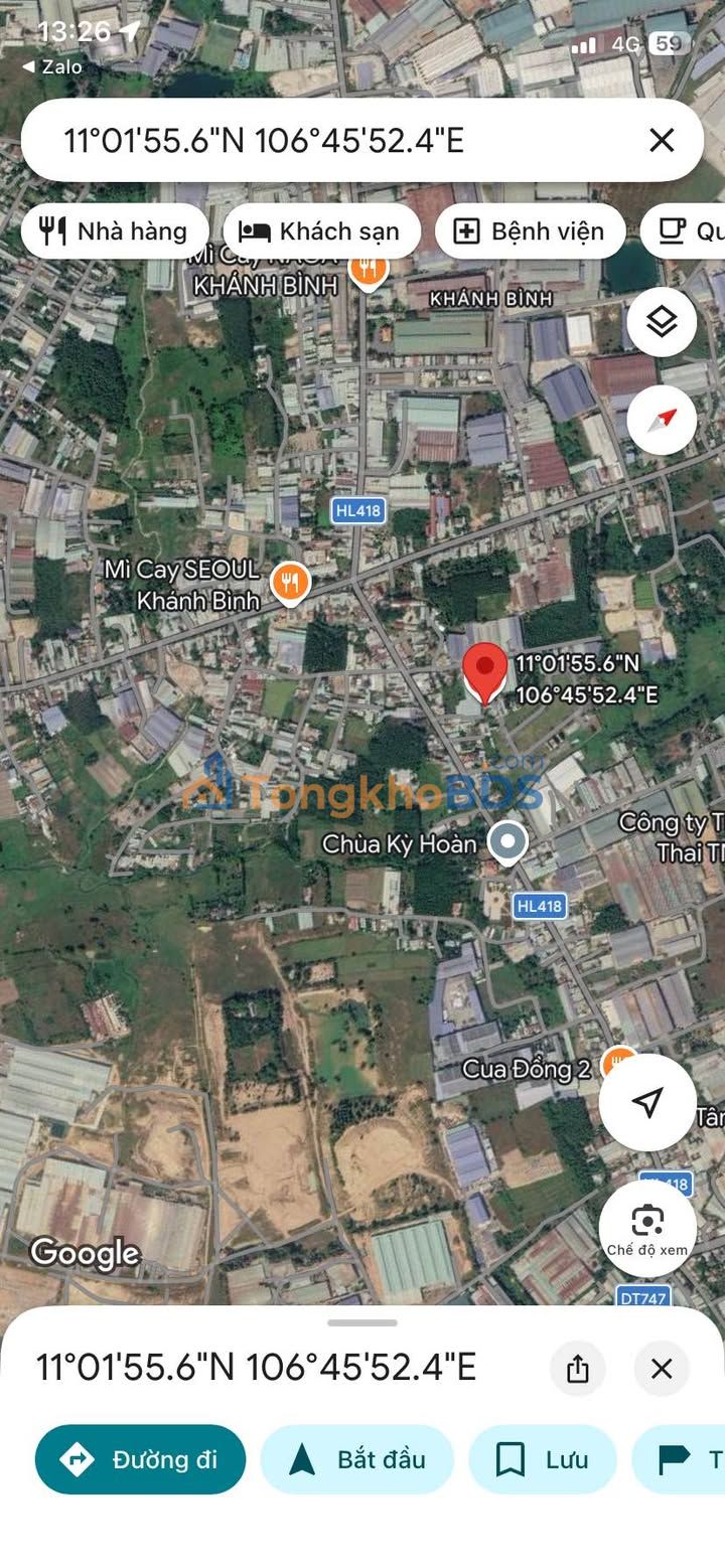 Đất nền Khánh Bình Tân Uyên 60m² giá dưới 400 triệu - Sổ đỏ chính chủ