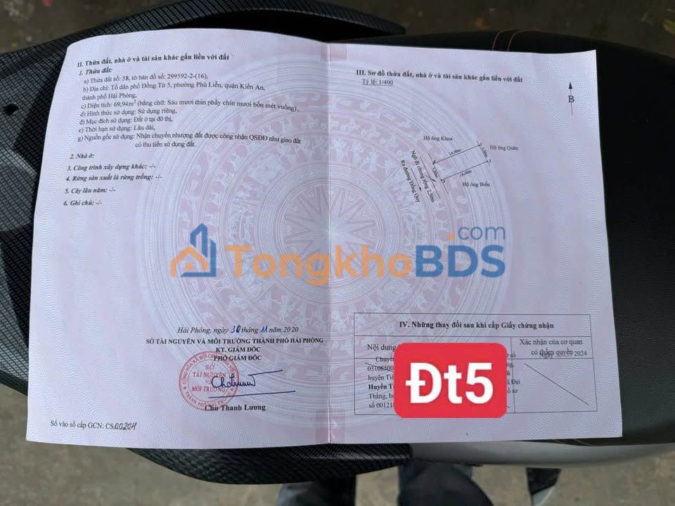 Đất nền Đồng Hòa Kiến An 70m² hơn 1 tỷ - Sổ đỏ chính chủ