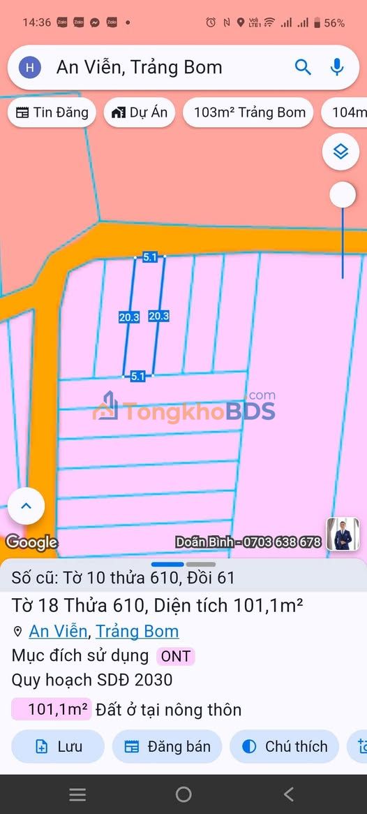 Đất nền Xã Đồi Trảng Bom 7xx triệu 100m² - Sổ đỏ chính chủ