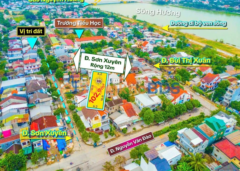 Đất nền Nguyễn Văn Đào Huế 103m² 3,4 tỷ - Đường to ô tô