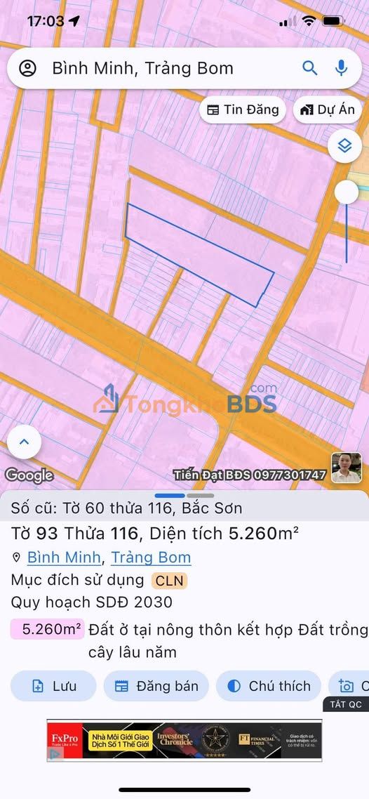 Đất nền Trảng Bom Võ Nguyên Giáp 1872m² giá 2X tỷ - Sổ đỏ chính chủ