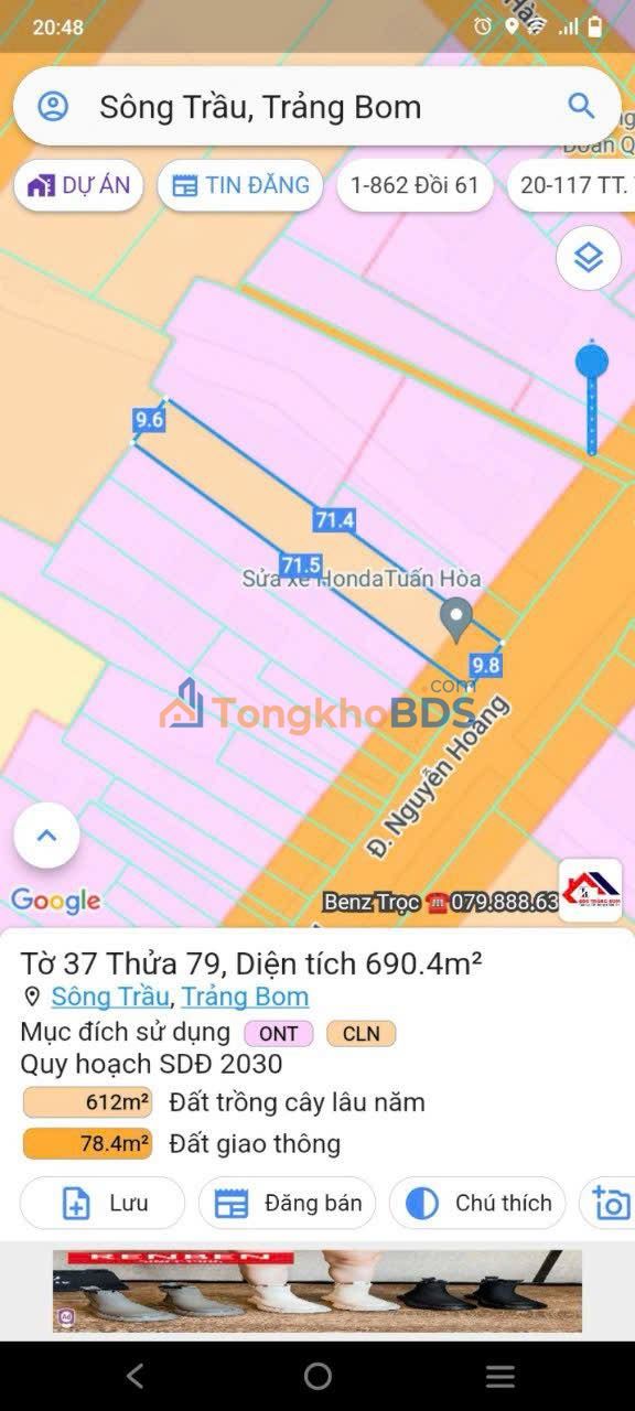 Đất nền Nguyễn Hoàng Long Thành 690m² 7 tỷ - Sổ đỏ chính chủ