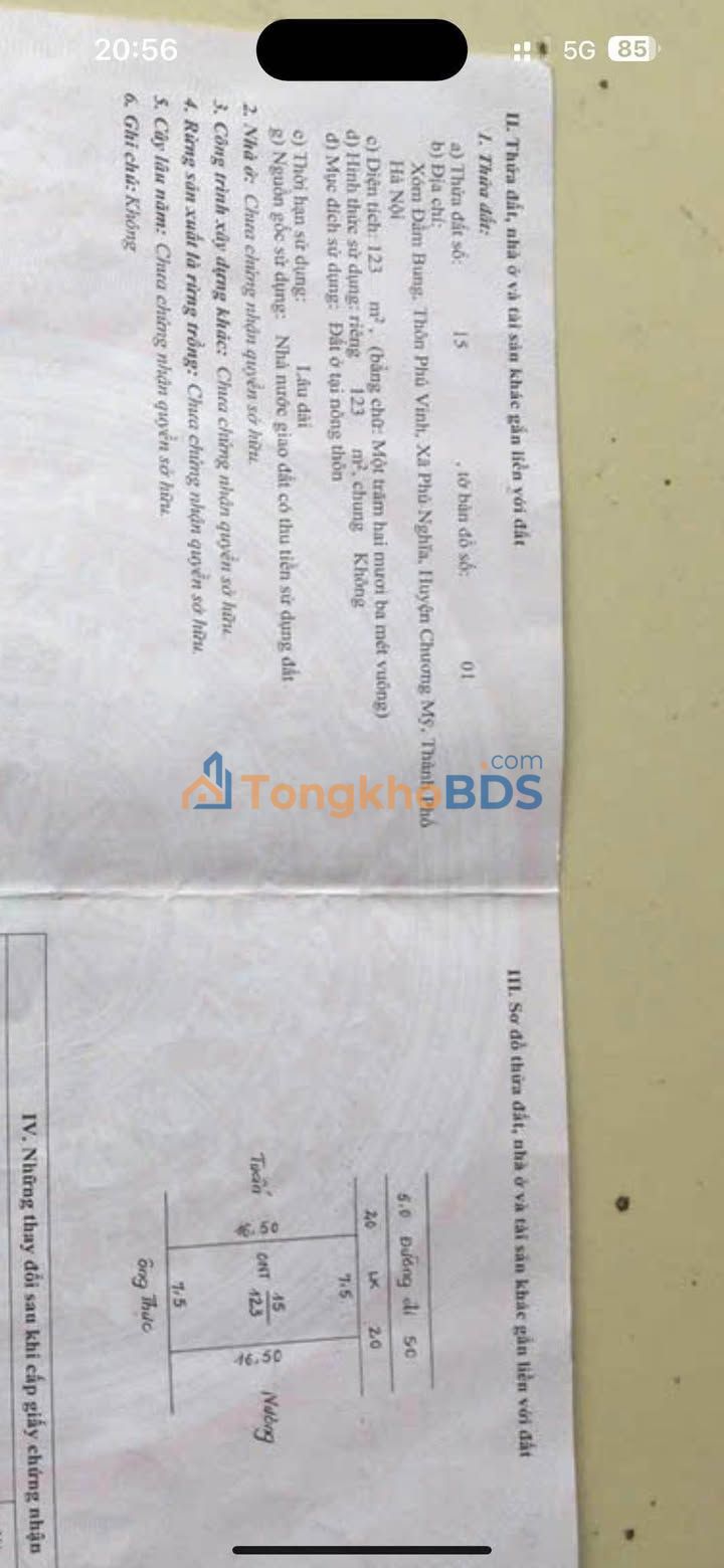 Đất nền Chương Mỹ 123m² 2.46 tỷ - Sổ đỏ chính chủ