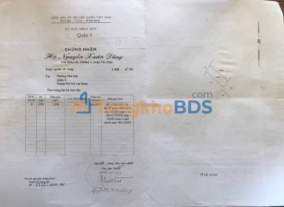 Đất nền Phú Hữu Q9 5.500m² 55 tỷ - Tiềm năng tăng giá