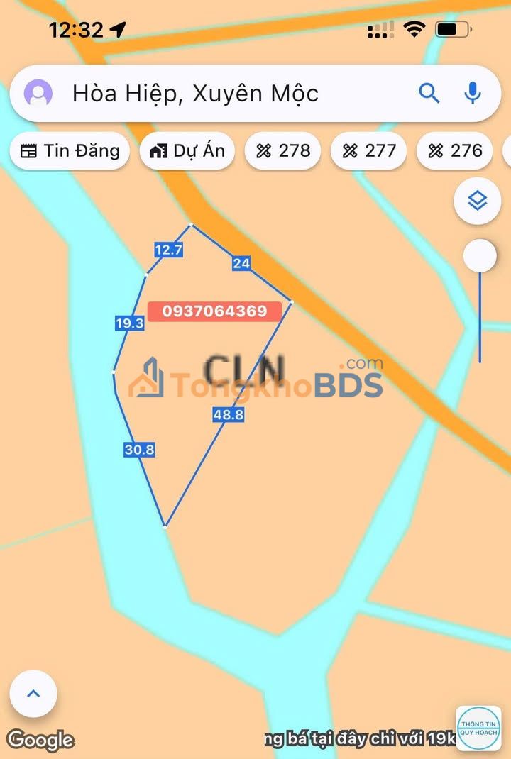 Đất nền Hòa Hiệp Xuyên Mộc 1024m² 580 triệu - Đường ô tô