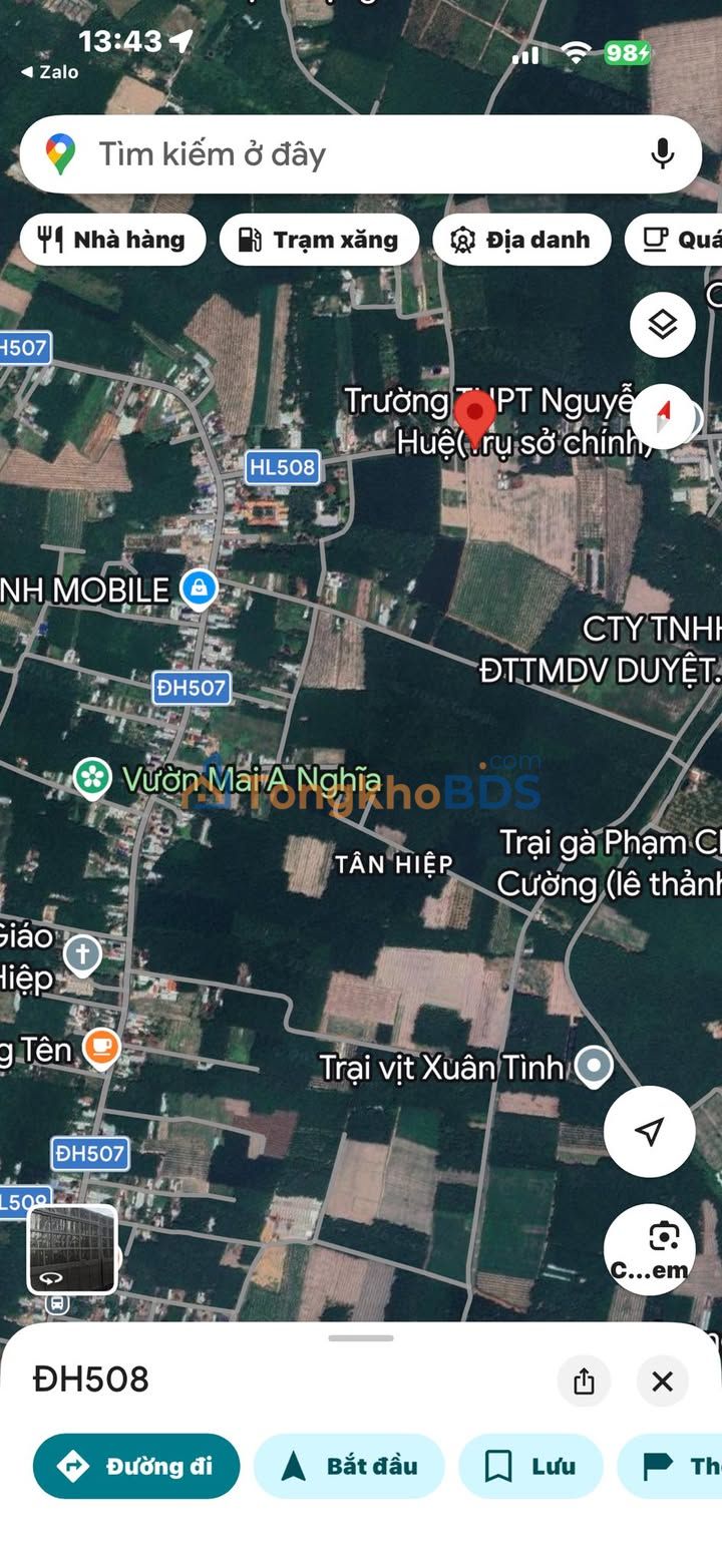 Đất nền Dh508 Tân Hiệp 870m² 3 tỷ - Đường to ô tô