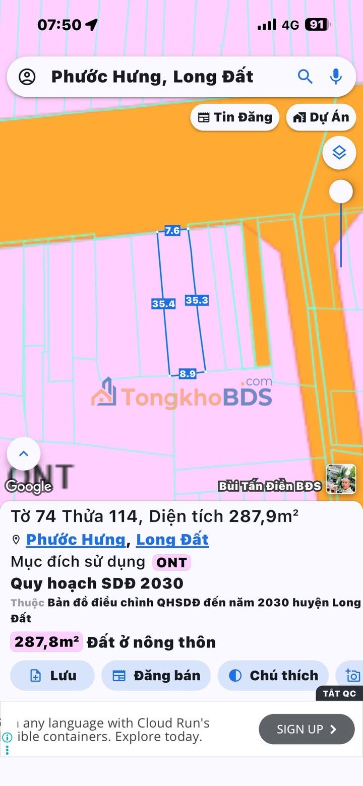Đất Phước Hưng Long Điền 266m² 10.5 tỷ - Sổ đỏ chính chủ