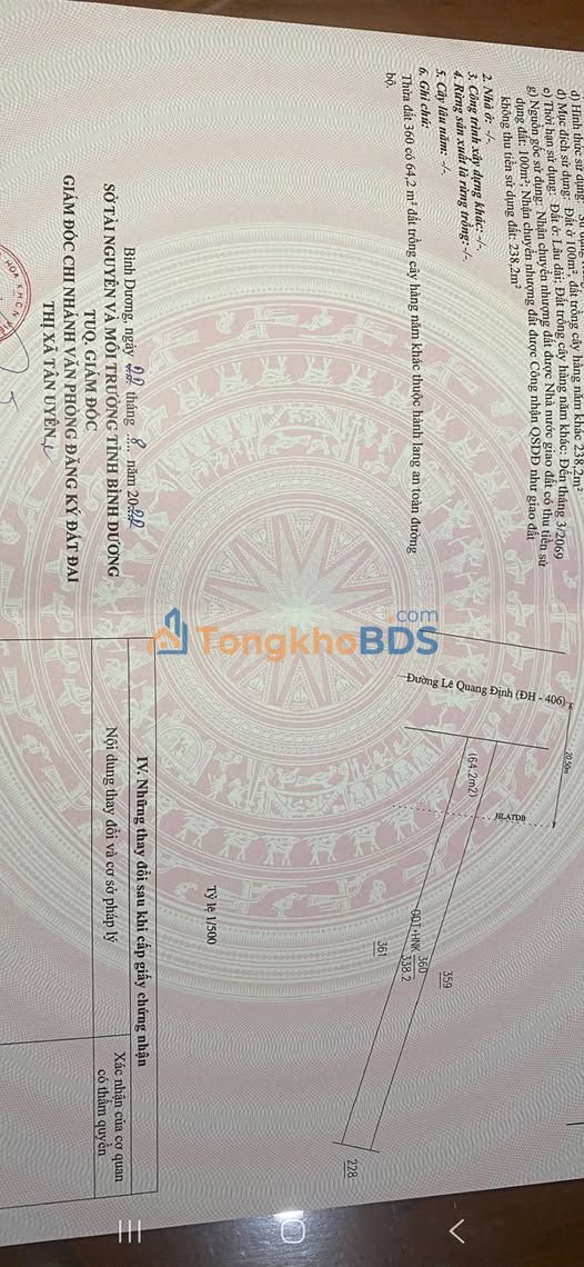 Đất Khánh Bình Tân Uyên 5x72m 4.8 tỷ - Tiềm năng tăng giá