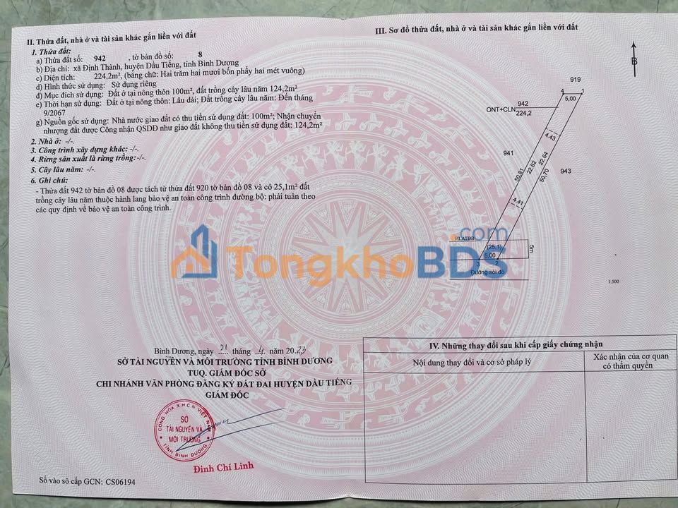 Đất nền Dầu Tiếng 7.000m² giá 8.8 tỷ - Tiềm năng tăng giá