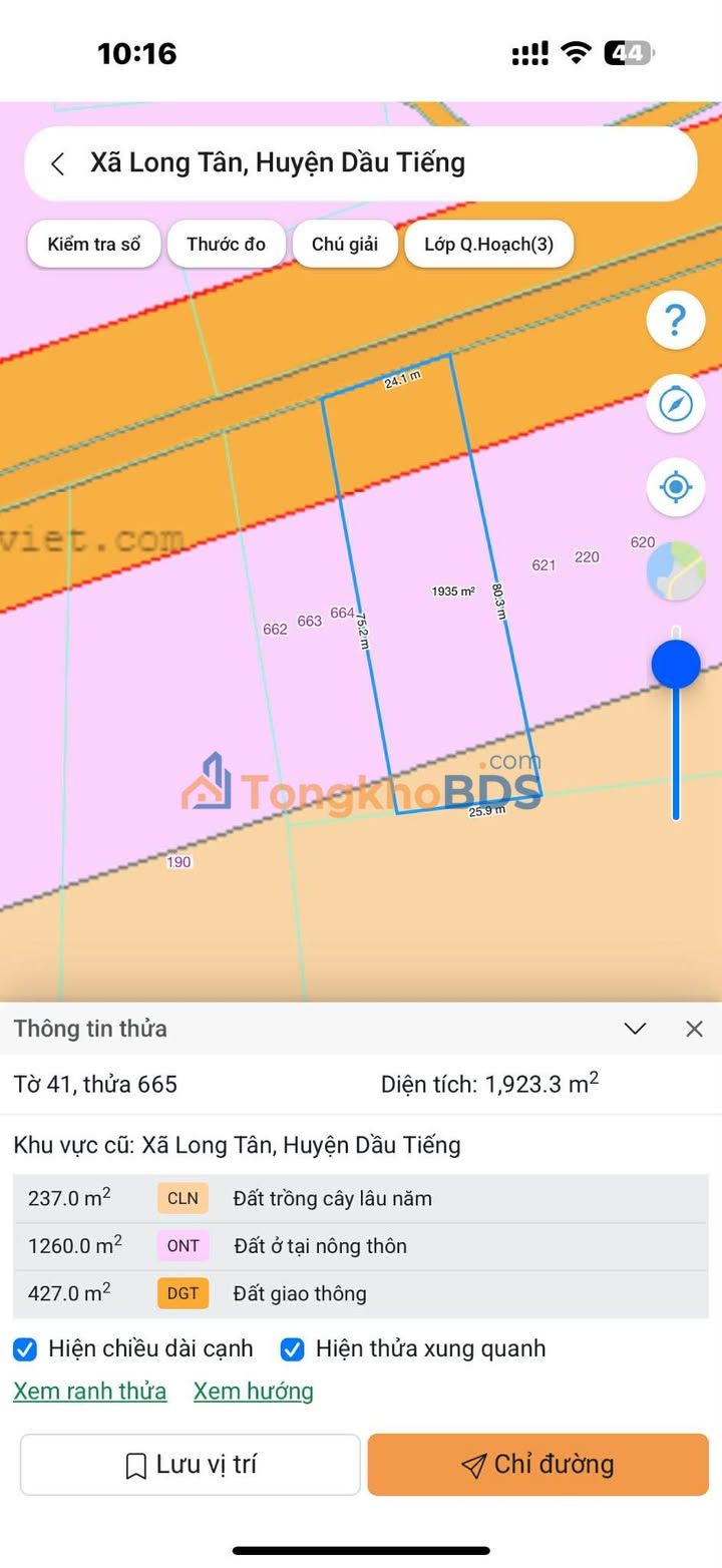 Đất nền Long Tân Dầu Tiếng 1.923m2 2 tỷ - Sổ đỏ chính chủ