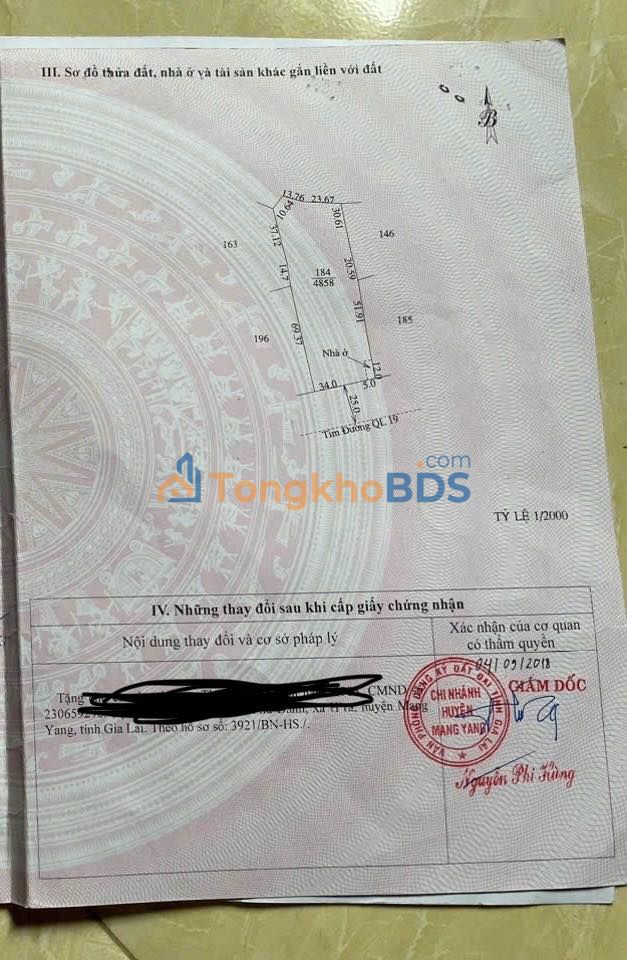 Đất Hra Mang Yang 5.460m² giá 75tr/m - Thổ cư xây dựng tự do