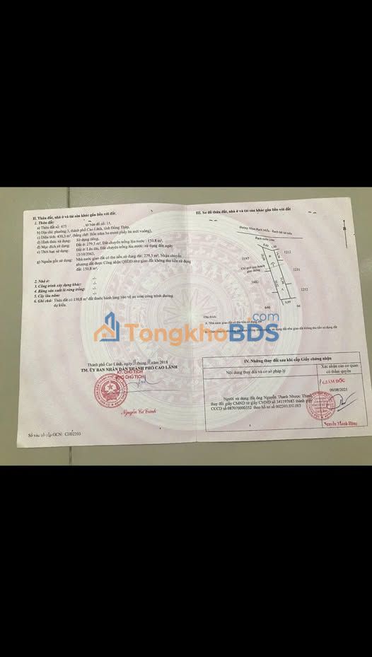 Đất nền Phường 3 Cao Lãnh 179m² 3,2 tỷ - Đất thổ cư 100%