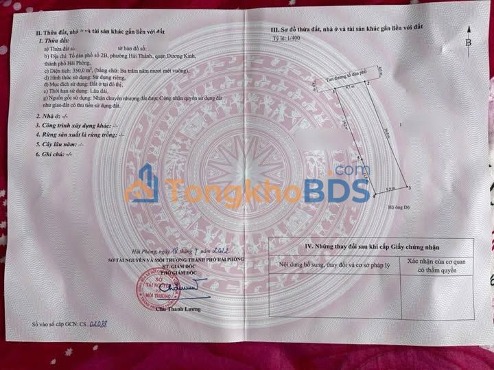 Đất nền Hải Thành 2 Dương Kinh 350m² - Giá tốt hiếm có