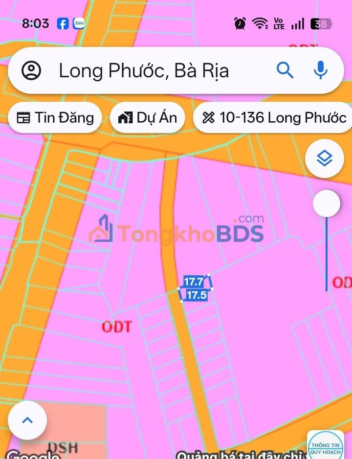 Đất Long Tâm Bà Rịa 124m² 1.3 tỷ - Sổ riêng xây tự do