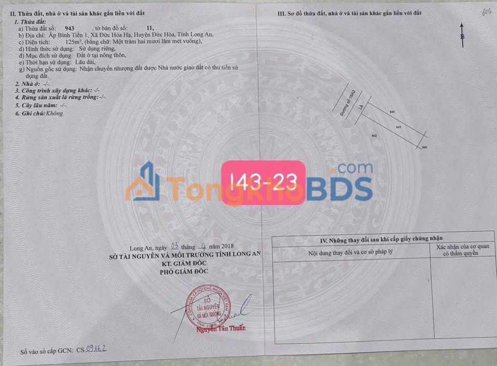 Đất nền Tân Đức Long An 125m² 2 tỷ - Sổ đỏ chính chủ