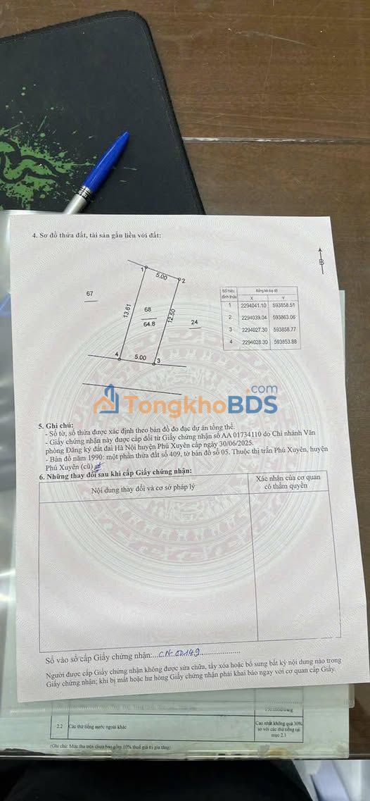 Đất nền Thường Tín 65m² 3.3 tỷ - Sổ đỏ chính chủ