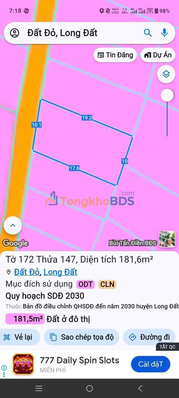 Đất nền Tạ Văn Sáu Long Đất 181m² 1 tỷ - Sổ đỏ chính chủ