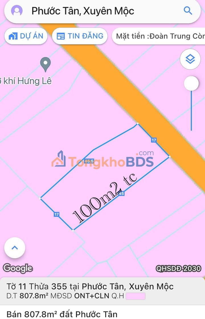 Đất nền Phước Tân Xuyên Mộc 765m² 4 tỷ - Sổ đỏ chính chủ