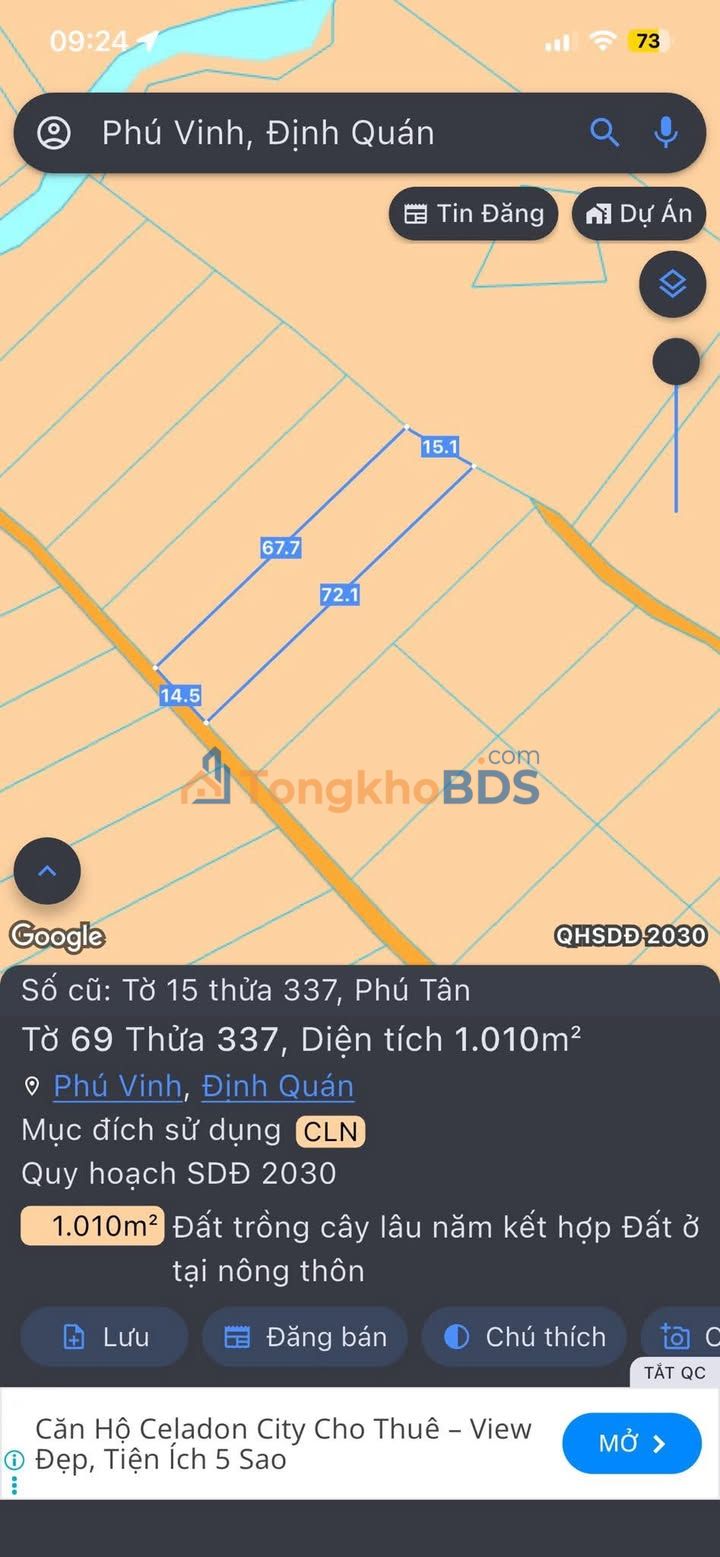Đất Phú Tân Định Quán 360m² 398tr - Pháp lý rõ ràng
