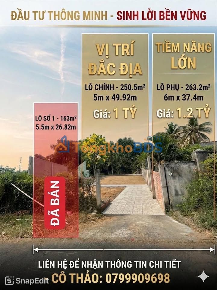 Đất nền Lê Minh Xuân Bình Chánh 250m² 1 tỷ - Sổ đỏ chính chủ