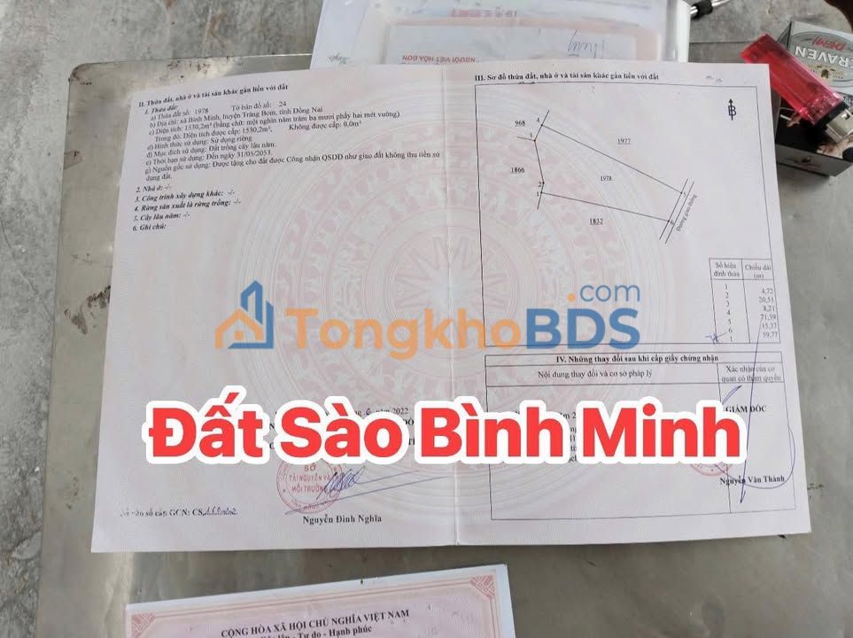 Đất nền Bình Minh Trảng Bom 1500m² - Xây dựng tự do