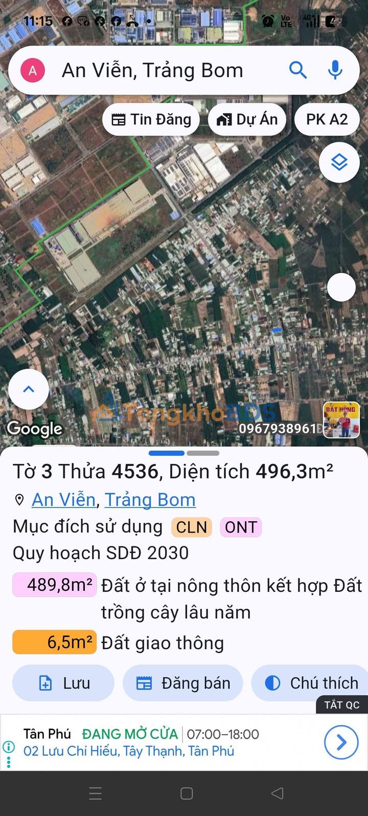 Đất nền An Viễn Trảng Bom 500m² 3 tỷ - Sổ đỏ chính chủ