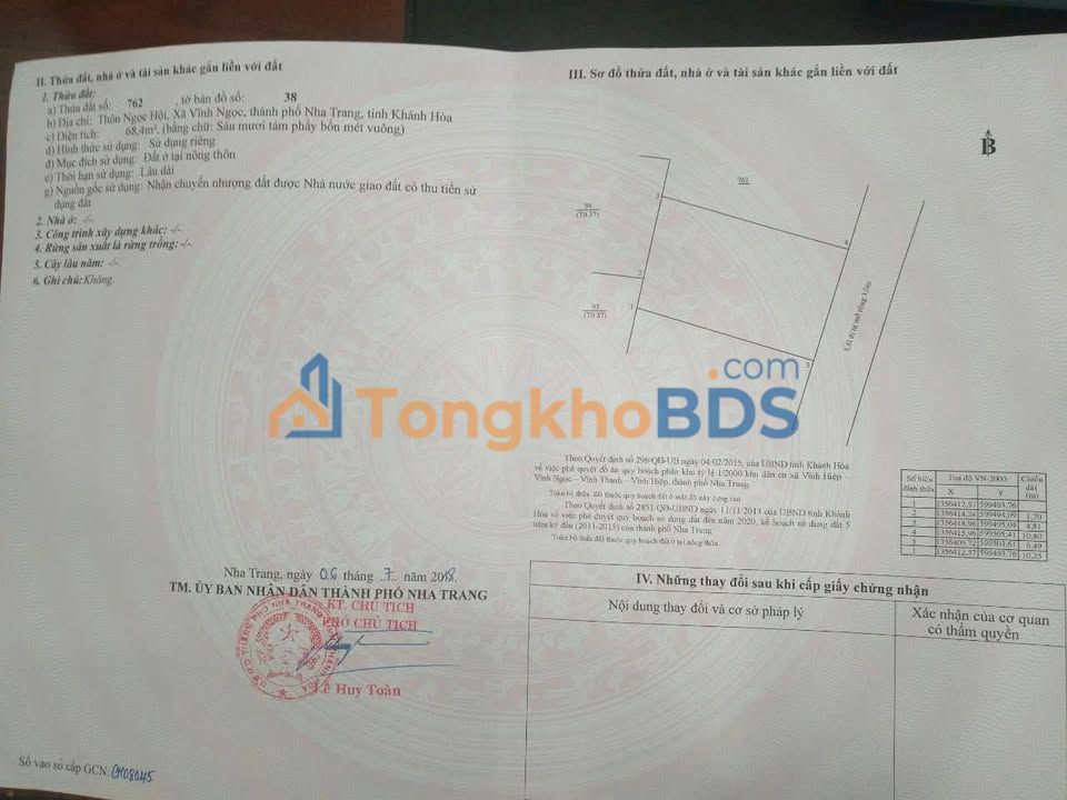 Đất nền Vĩnh Ngọc Nha Trang 68m² 1.7 tỷ - Sổ đỏ chính chủ