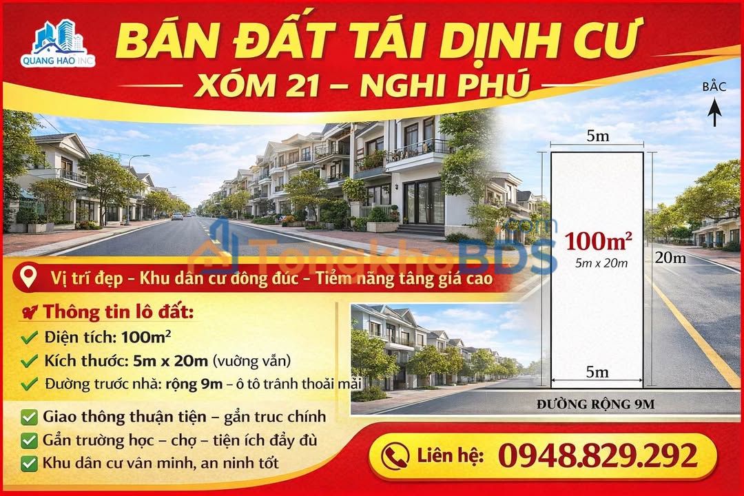 Nhà tái định cư Nghi Phú Vinh 100m2 5 tỷ - Chính chủ