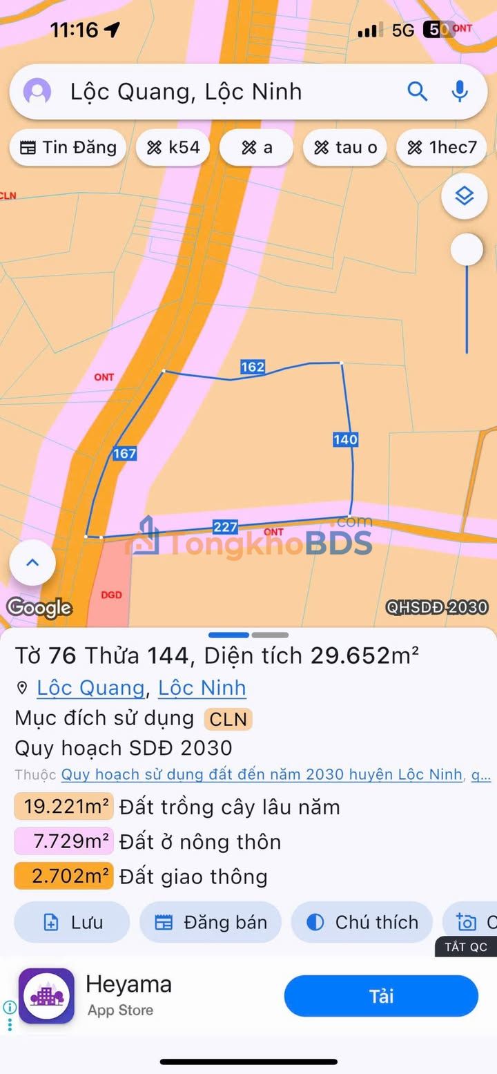 Đất phân lô ĐT 756 Chơn Thành 165m² - Tiềm năng tăng giá