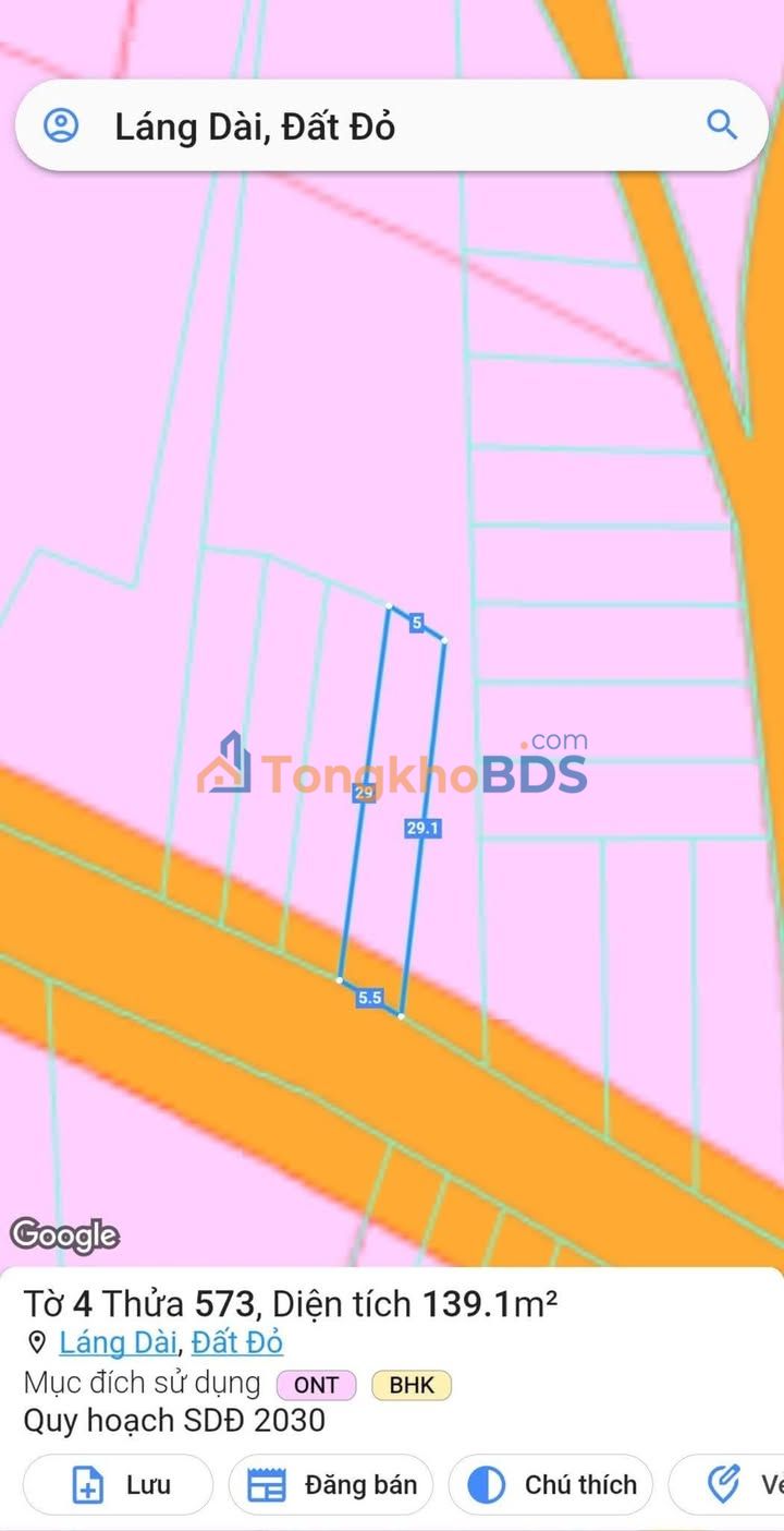 Đất nền Đất Đỏ BRVT 139m² 620 triệu - Sổ đỏ chính chủ