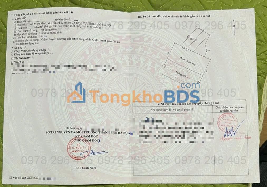 Đất TL429 Chương Mỹ 61m² 2-2.5 tỷ - Sổ đỏ chính chủ