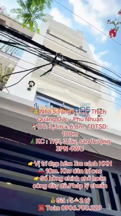 Nhà Phú Nhuận Thích Quảng Đức 22m2 52 tỷ - Ô tô vào nhà