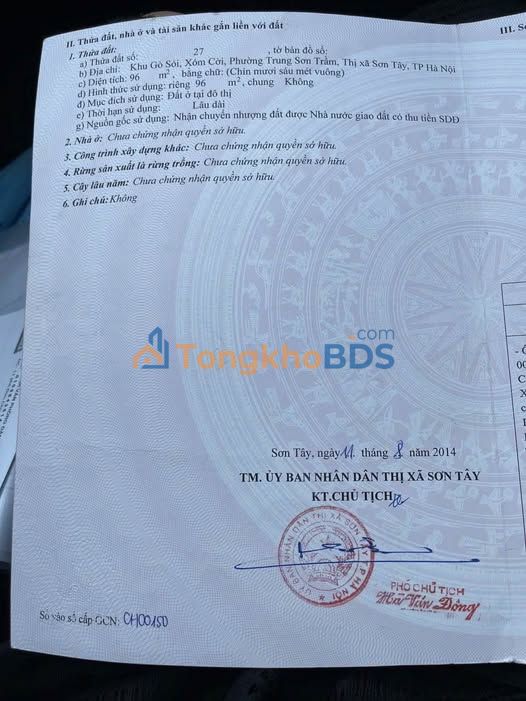 Đất nền Xóm Cời Chương Mỹ 96m² 2 tỷ - Đường ô tô