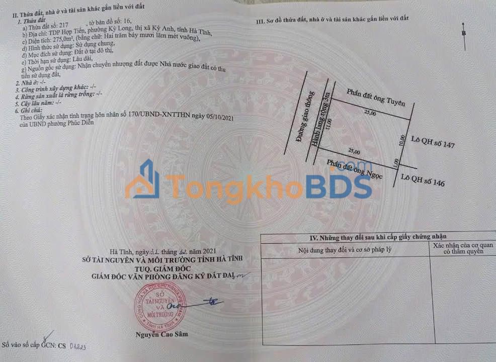 Đất nền Hiệp Tiến Kỳ Long 275m² thỏa thuận - Sổ đỏ chính chủ